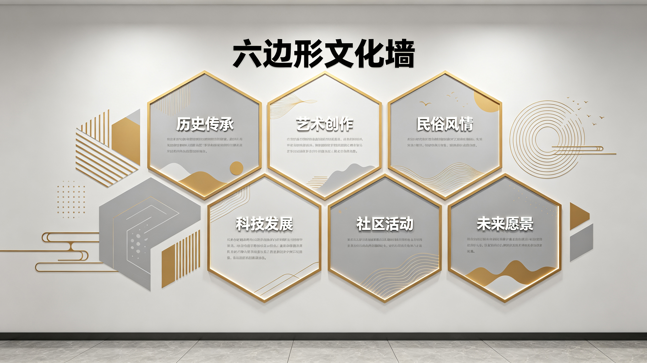  泗阳企业文化墙 | 六边形信息美学